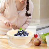 Maxbell Kitchen Strainer Colander Bowl Food Cooking Tool 2 in 1 Kitchen Colander Set White 18x7.5cm