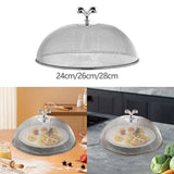 Maxbell Stainless Steel Mesh Food Cover Reusable Utility Dish Lid for Outdoor Picnic Diameter 24 cm