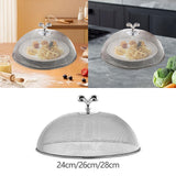 Maxbell Stainless Steel Mesh Food Cover Reusable Utility Dish Lid for Outdoor Picnic Diameter 24 cm