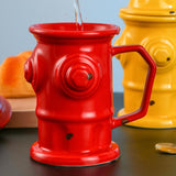 Maxbell Novelty Ceramic Mug Home Decoration with Handle Coffee Cup for Fireman Gifts Red