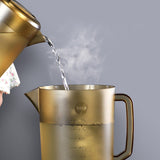 Maxbell Pitcher with Scale Portable Pitcher Beverage Jar for Party Restaurant Fridge 2400ml Brown