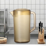 Maxbell Pitcher with Scale Portable Pitcher Beverage Jar for Party Restaurant Fridge 3500ml Brown