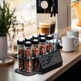 Maxbell Single Dose Coffee Bean Storage Transparent 8 Tubes for Coffee Shop Cafe Bar