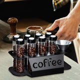 Maxbell Single Dose Coffee Bean Storage Transparent 8 Tubes for Coffee Shop Cafe Bar