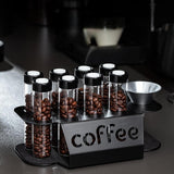 Maxbell Single Dose Coffee Bean Storage Transparent 8 Tubes for Coffee Shop Cafe Bar