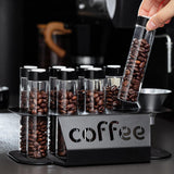 Maxbell Single Dose Coffee Bean Storage Transparent 8 Tubes for Coffee Shop Cafe Bar