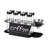 Maxbell Single Dose Coffee Bean Storage Transparent 8 Tubes for Coffee Shop Cafe Bar