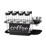 Maxbell Single Dose Coffee Bean Storage Transparent 8 Tubes for Coffee Shop Cafe Bar