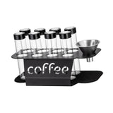 Maxbell Single Dose Coffee Bean Storage Transparent 8 Tubes for Coffee Shop Cafe Bar