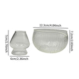 Maxbell Textured Glass Matcha Bowl with Matcha Whisk Holder Glass Tea Bowl for Gifts Deep Texture