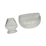 Maxbell Textured Glass Matcha Bowl with Matcha Whisk Holder Glass Tea Bowl for Gifts Deep Texture