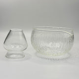 Maxbell Textured Glass Matcha Bowl with Matcha Whisk Holder Glass Tea Bowl for Gifts Deep Texture