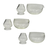 Maxbell Textured Glass Matcha Bowl with Matcha Whisk Holder Glass Tea Bowl for Gifts Deep Texture