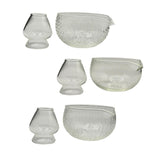 Maxbell Textured Glass Matcha Bowl with Matcha Whisk Holder Glass Tea Bowl for Gifts Deep Texture