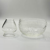Maxbell Textured Glass Matcha Bowl with Matcha Whisk Holder Glass Tea Bowl for Gifts Dot Texture