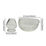 Maxbell Textured Glass Matcha Bowl with Matcha Whisk Holder Glass Tea Bowl for Gifts Dot Texture