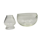 Maxbell Textured Glass Matcha Bowl with Matcha Whisk Holder Glass Tea Bowl for Gifts Light Texture