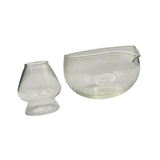 Maxbell Textured Glass Matcha Bowl with Matcha Whisk Holder Glass Tea Bowl for Gifts Light Texture
