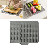 Maxbell Silicone Dish Drying Mat for Kitchen Counter Sturdy Fast Dry Dish Drying Pad L