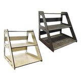 Maxbell Wooden Display Organizer 3 Layer Collectibles Displays Rack for Toys Jewelry Brown