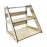 Maxbell Wooden Display Organizer 3 Layer Collectibles Displays Rack for Toys Jewelry Brown