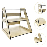 Maxbell Wooden Display Organizer 3 Layer Collectibles Displays Rack for Toys Jewelry Brown