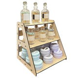 Maxbell Wooden Display Organizer 3 Layer Collectibles Displays Rack for Toys Jewelry Brown