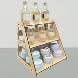 Maxbell Wooden Display Organizer 3 Layer Collectibles Displays Rack for Toys Jewelry Brown