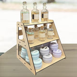 Maxbell Wooden Display Organizer 3 Layer Collectibles Displays Rack for Toys Jewelry Brown