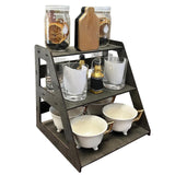 Maxbell Wooden Display Organizer 3 Layer Collectibles Displays Rack for Toys Jewelry Black