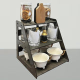 Maxbell Wooden Display Organizer 3 Layer Collectibles Displays Rack for Toys Jewelry Black