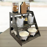 Maxbell Wooden Display Organizer 3 Layer Collectibles Displays Rack for Toys Jewelry Black