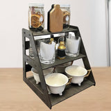 Maxbell Wooden Display Organizer 3 Layer Collectibles Displays Rack for Toys Jewelry Black