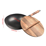 Maxbell Wok Pan Nonstick Sautee 32cm Iron Gas Induction Cooker Universal Chinese Wok