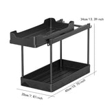 Maxbell Under Sink Organizer Rack Pull Out Storage Organizer for Kitchen Office Home Black