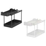 Maxbell Under Sink Organizer Rack Pull Out Storage Organizer for Kitchen Office Home Black