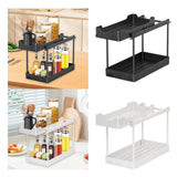 Maxbell Under Sink Organizer Rack Pull Out Storage Organizer for Kitchen Office Home Black