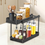 Maxbell Under Sink Organizer Rack Pull Out Storage Organizer for Kitchen Office Home Black