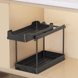 Maxbell Under Sink Organizer Rack Pull Out Storage Organizer for Kitchen Office Home Black