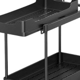 Maxbell Under Sink Organizer Rack Pull Out Storage Organizer for Kitchen Office Home Black