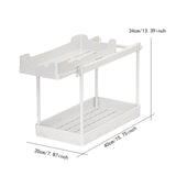 Maxbell Under Sink Organizer Rack Pull Out Storage Organizer for Kitchen Office Home Gray