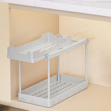 Maxbell Under Sink Organizer Rack Pull Out Storage Organizer for Kitchen Office Home Gray