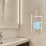 Maxbell Wood Towel Racks Hanging Ladder Hand Towel Rack for Farmhouse Hotel Bathroom White
