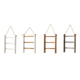 Maxbell Wood Towel Racks Hanging Ladder Hand Towel Rack for Farmhouse Hotel Bathroom White