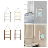 Maxbell Wood Towel Racks Hanging Ladder Hand Towel Rack for Farmhouse Hotel Bathroom White