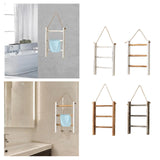 Maxbell Wood Towel Racks Hanging Ladder Hand Towel Rack for Farmhouse Hotel Bathroom White
