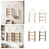 Maxbell Wood Towel Racks Hanging Ladder Hand Towel Rack for Farmhouse Hotel Bathroom White