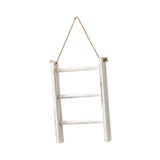 Maxbell Wood Towel Racks Hanging Ladder Hand Towel Rack for Farmhouse Hotel Bathroom White