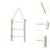 Maxbell Wood Towel Racks Hanging Ladder Hand Towel Rack for Farmhouse Hotel Bathroom White