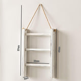 Maxbell Wood Towel Racks Hanging Ladder Hand Towel Rack for Farmhouse Hotel Bathroom White